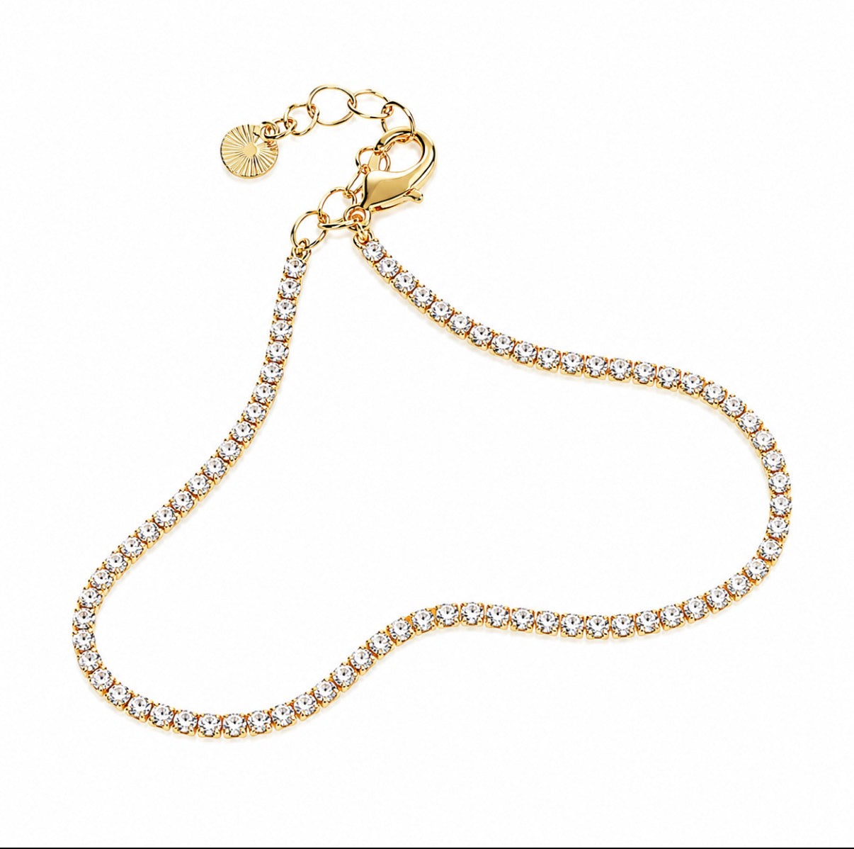 Golden Glow Tennis Ankle Bracelet