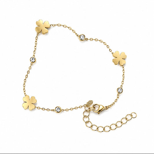 Lucky Charm Clover Ankle Bracelet