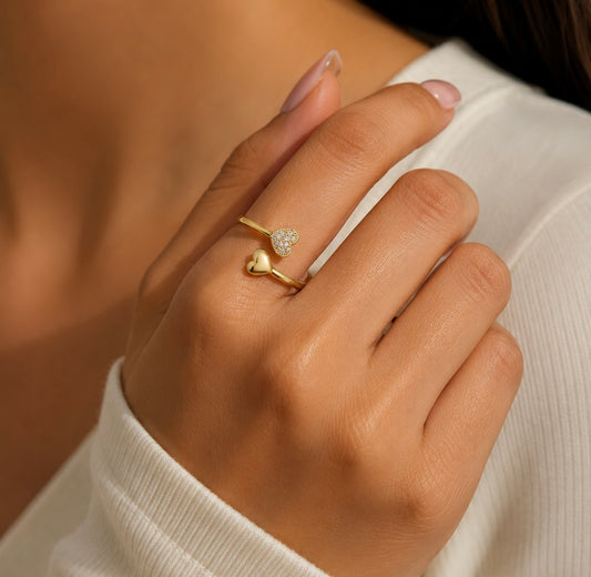 Twin Hearts Ring