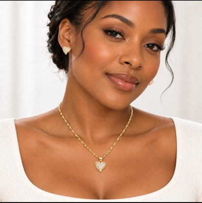 Sweetheart Sparkle Necklace & Earring Set