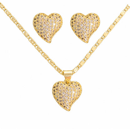 Sweetheart Sparkle Necklace & Earring Set